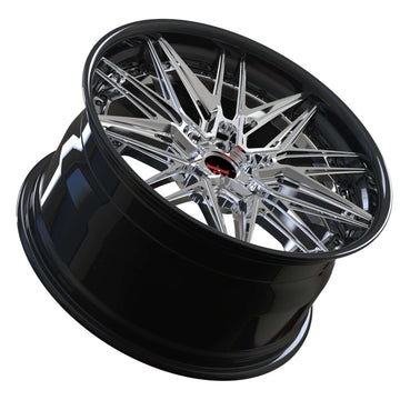 CHRYSLER 300S AFTERMARKET WHEELS-RVRN RV-T081 SERIES-CUSTOM FORGED 2PC RIMS CHROME AND BLACK